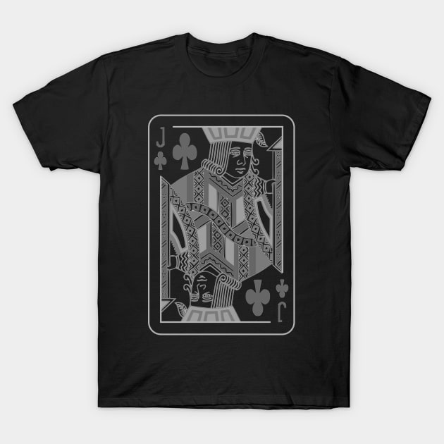 Jack of Clubs Grayscale T-Shirt by inotyler